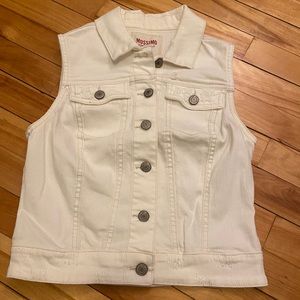 White Jean Vest